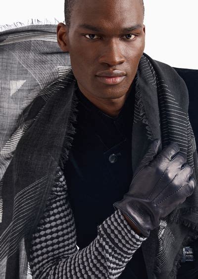 armani men's leather gloves.